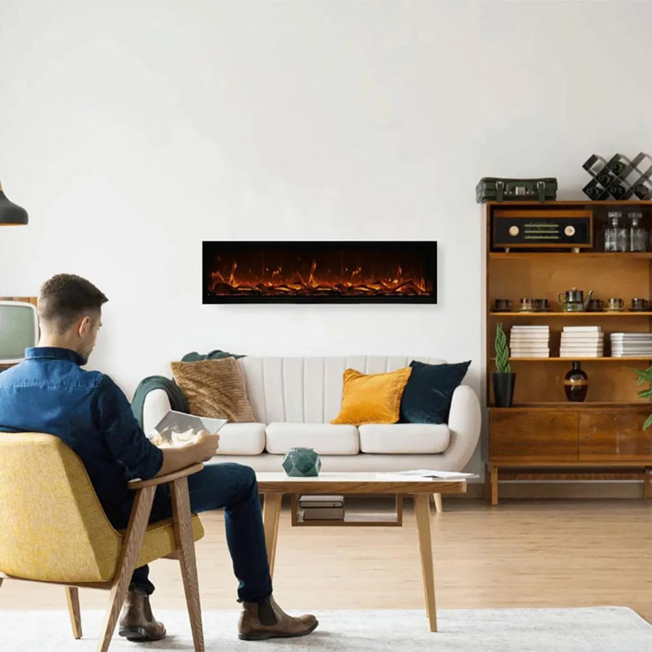 Amantii Symmetry Bespoke XT Smart Electric Fireplace - 74"