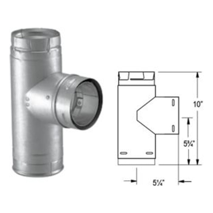 Duravent Pellevent Pro 3" Single Tee with Clean-Out Tee Cap