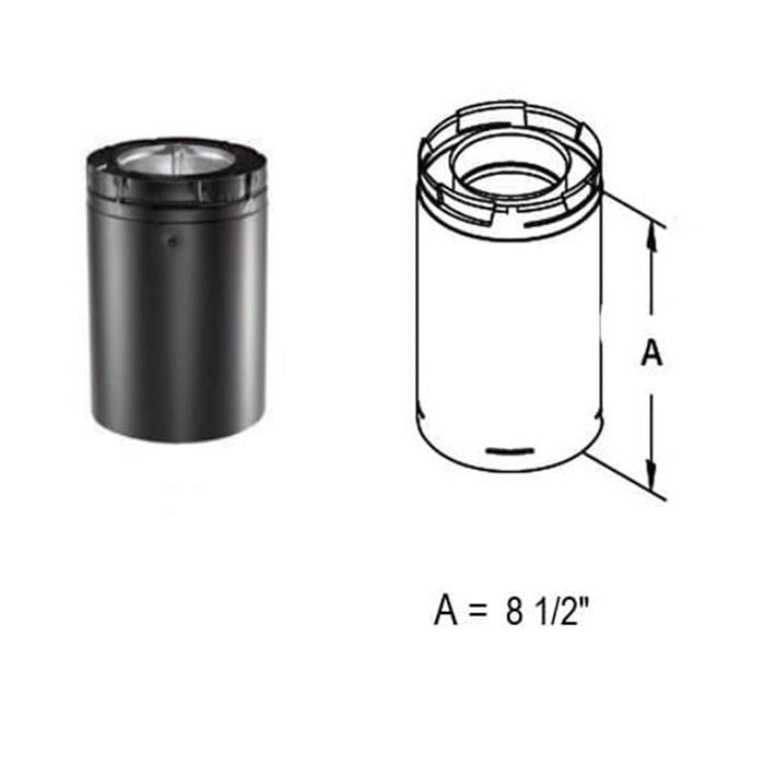 Duravent DirectVent Pro 8-1/2" Black Pipe Extension
