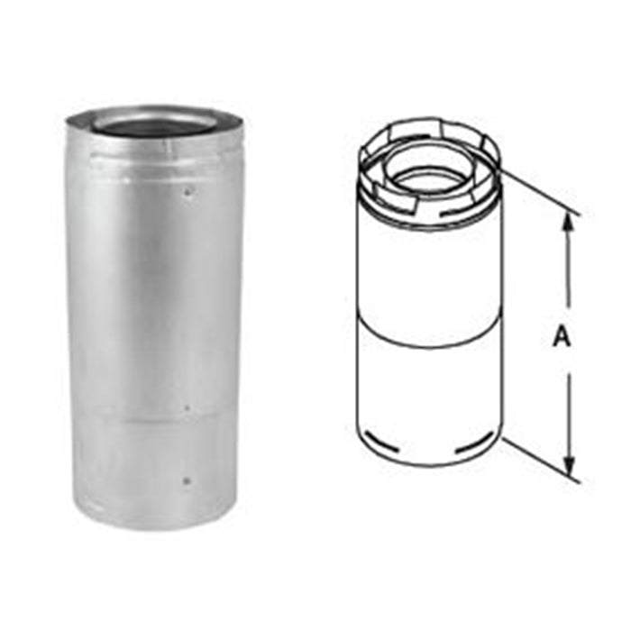 Duravent DirectVent Pro 4" x 6-5/8" Size, 9-1/2" - 15 1/2" Black Adjustable Pipe