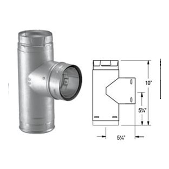 Duravent Pellevent Pro 4" Black Single Tee with Clean-Out Tee Cap