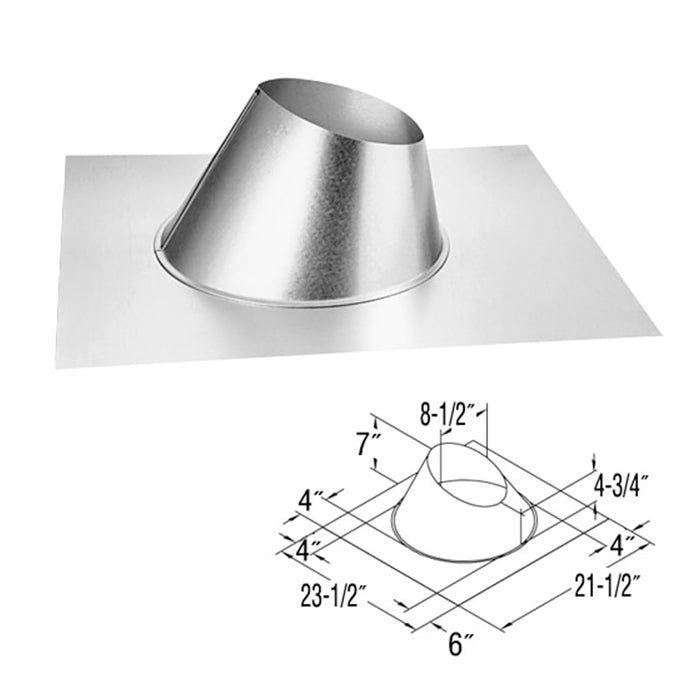 Duravent DirectVent Pro 5" x 8" Size Adjustable Roof Flashing