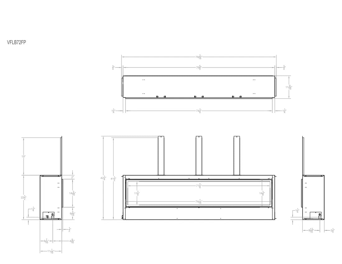 Empire Boulevard Vent-Free Fireplace - 72" - Multi-Function Remote