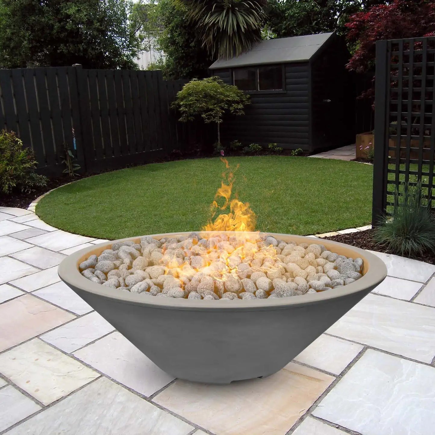 Outdoor Plus Cazo Narrow Ledge Fire Pit - Concrete
