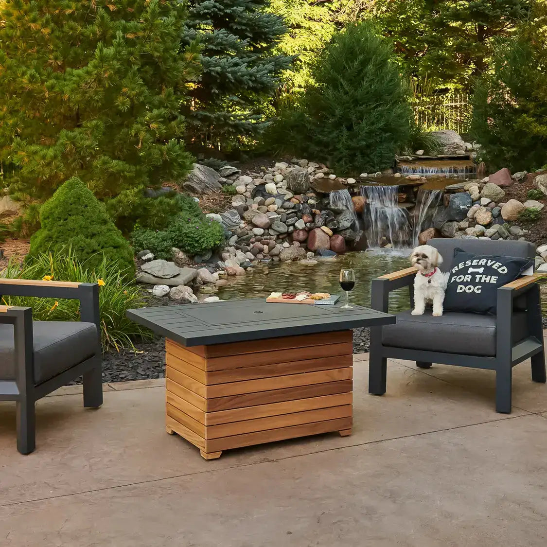 Outdoor GreatRoom Darien Rectangular Fire Pit Table - Aluminum