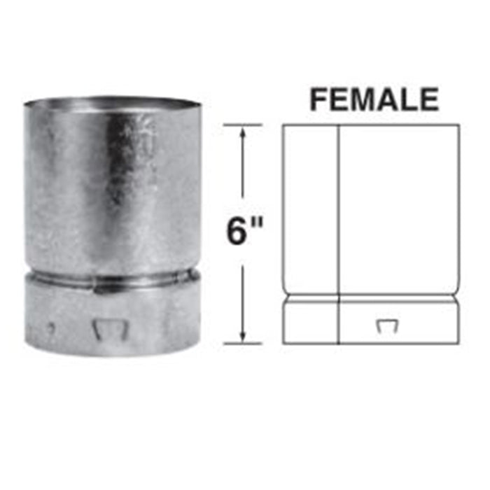 Duravent B-Vent 6" GV to BV Female Adapter