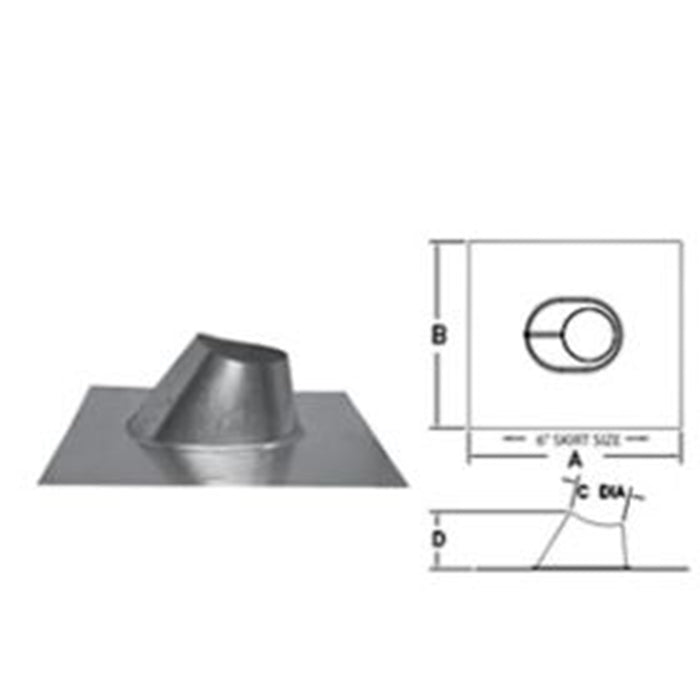 Duravent B-Vent 6" Adjustable Roof Flashing