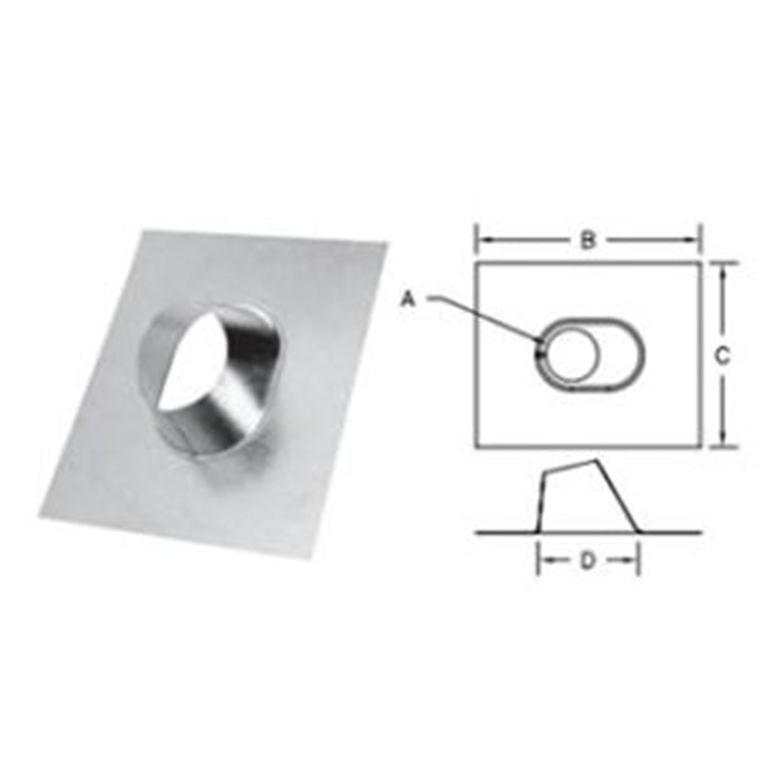 Duravent B-Vent 6" Steep Roof Flashing
