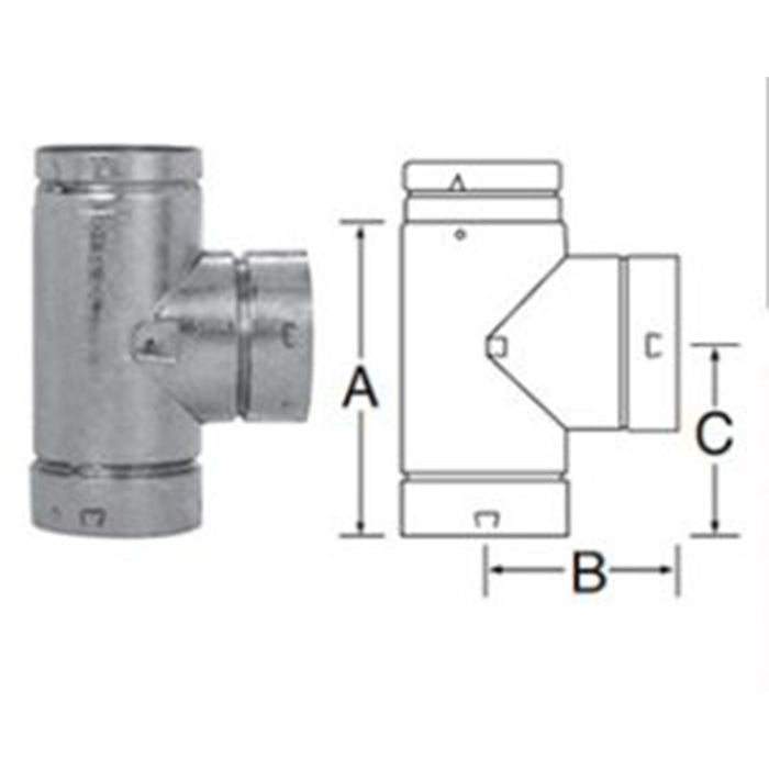 Duravent B-Vent 6" Standard Tee