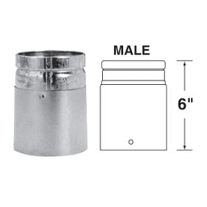 Duravent B-Vent 3" BV to GV Male Adapter