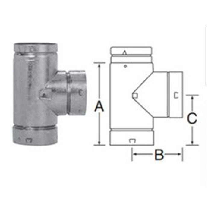 Duravent B-Vent 3" Standard Tee