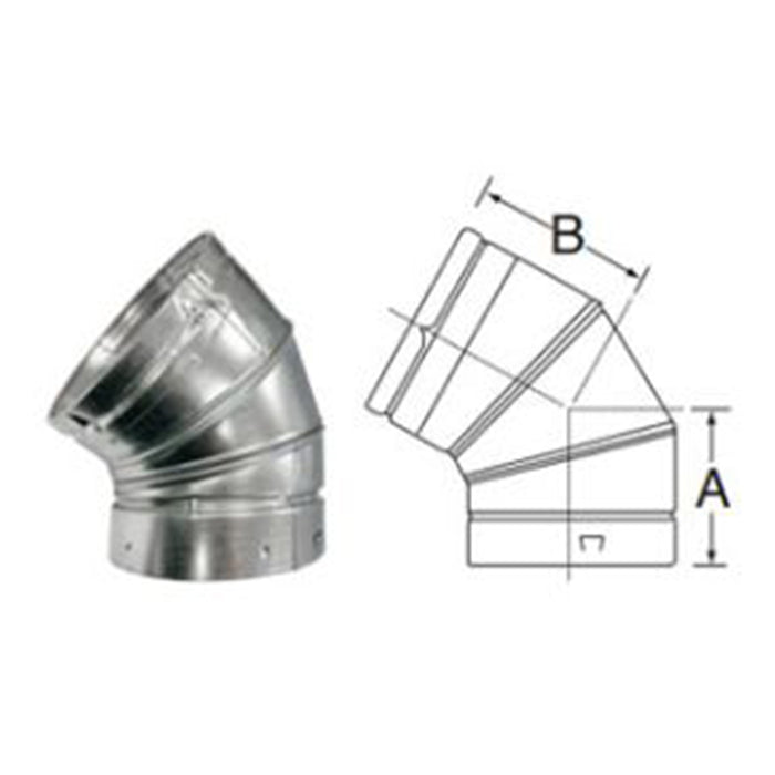Duravent B-Vent 4" 45º/60º Adjustable Elbow
