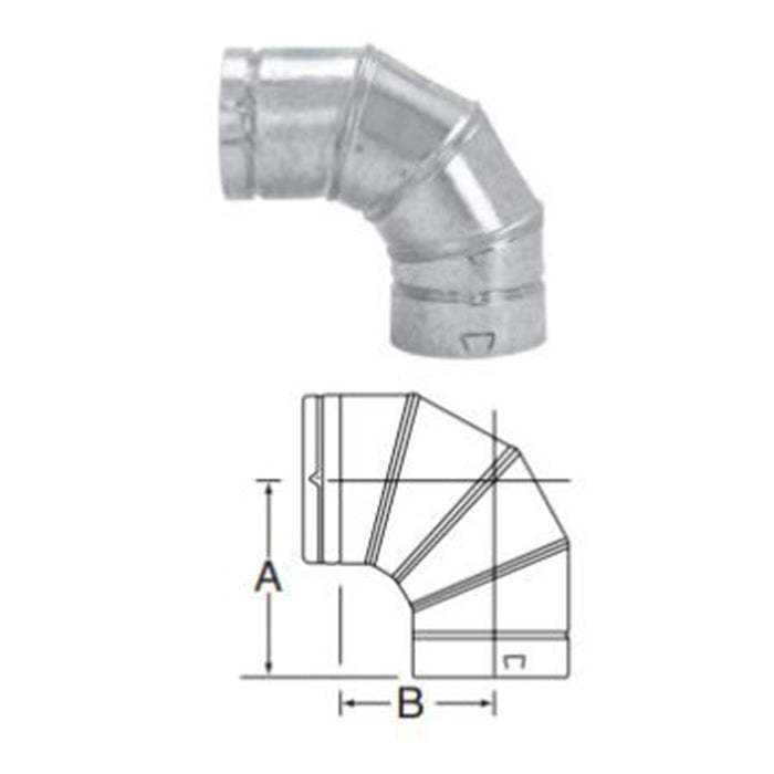 Duravent B-Vent 4" 90º Adjustable Elbow