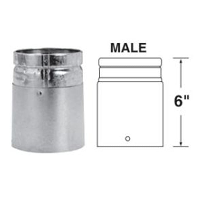 Duravent B-Vent 4" BV to GV Male Adapter