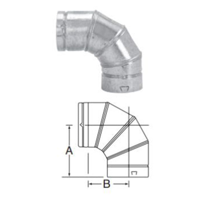 Duravent B-Vent 5" 90º Adjustable Elbow