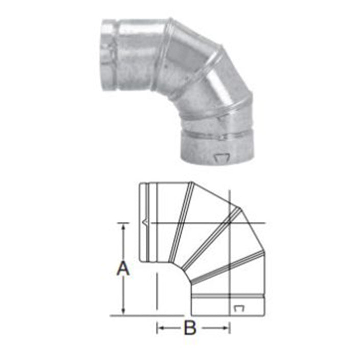Duravent B-Vent 6" 90º Adjustable Elbow