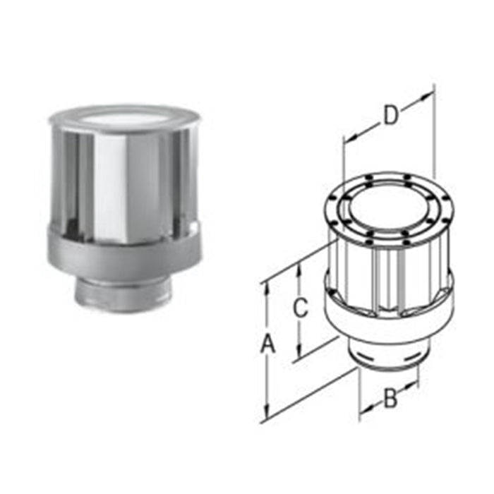 Duravent DirectVent Pro 5" x 8" High-Wind Termination Cap