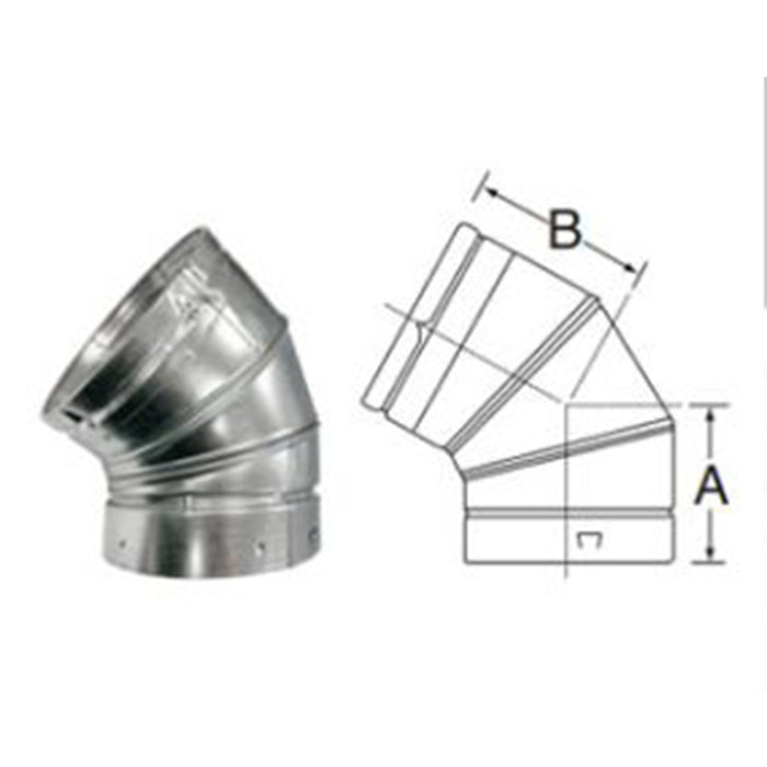 Duravent B-Vent 6" 45º/60º Adjustable Elbow