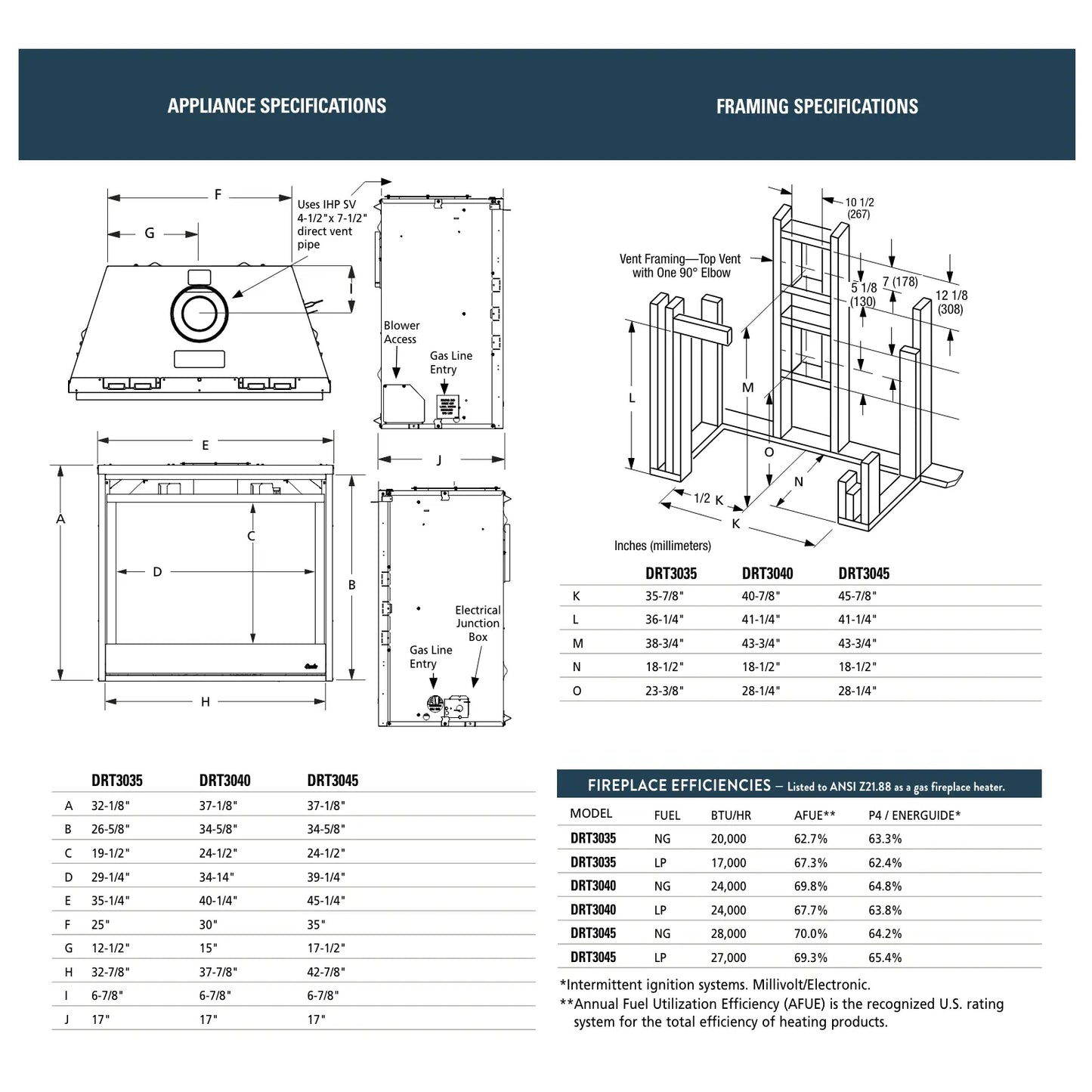 Superior DRT3040 Direct Vent Gas Fireplace - 40"