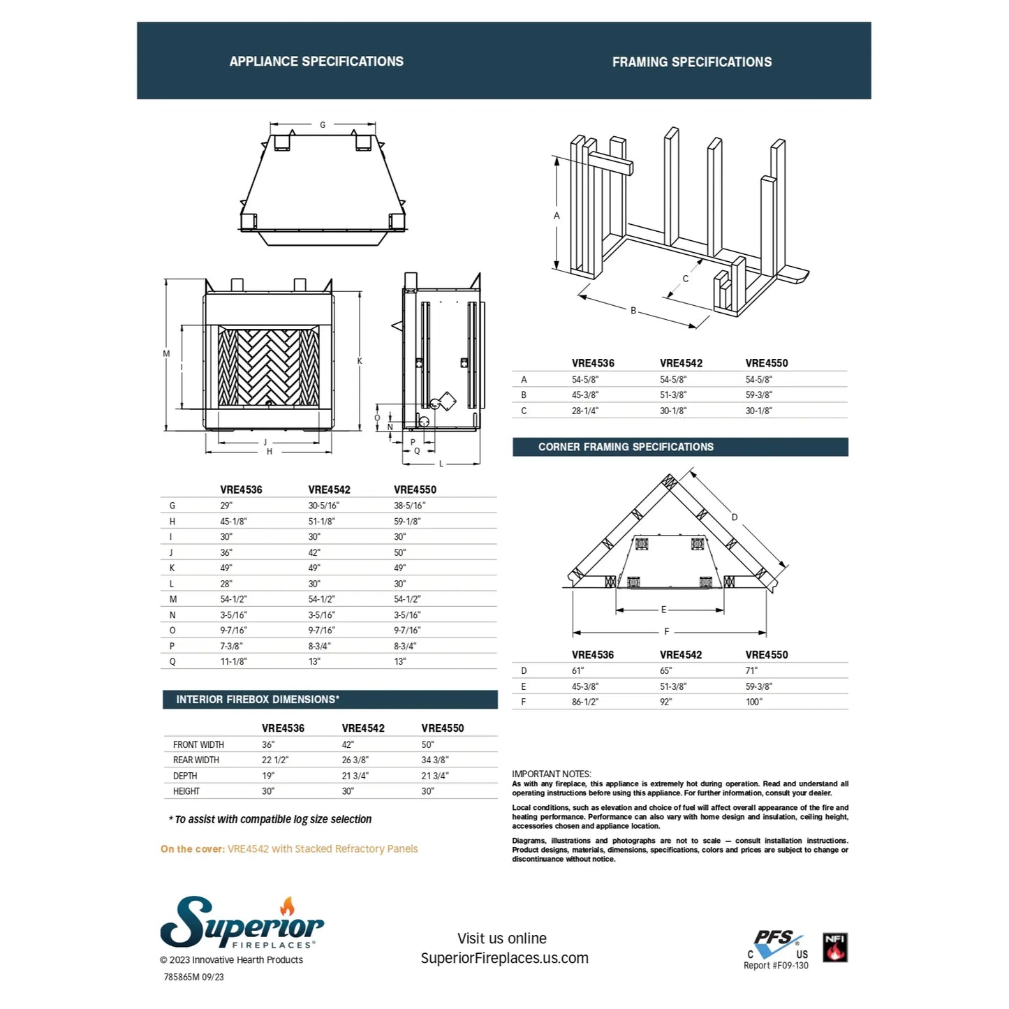 Superior VRE4542 Outdoor Ventless Firebox - 42"