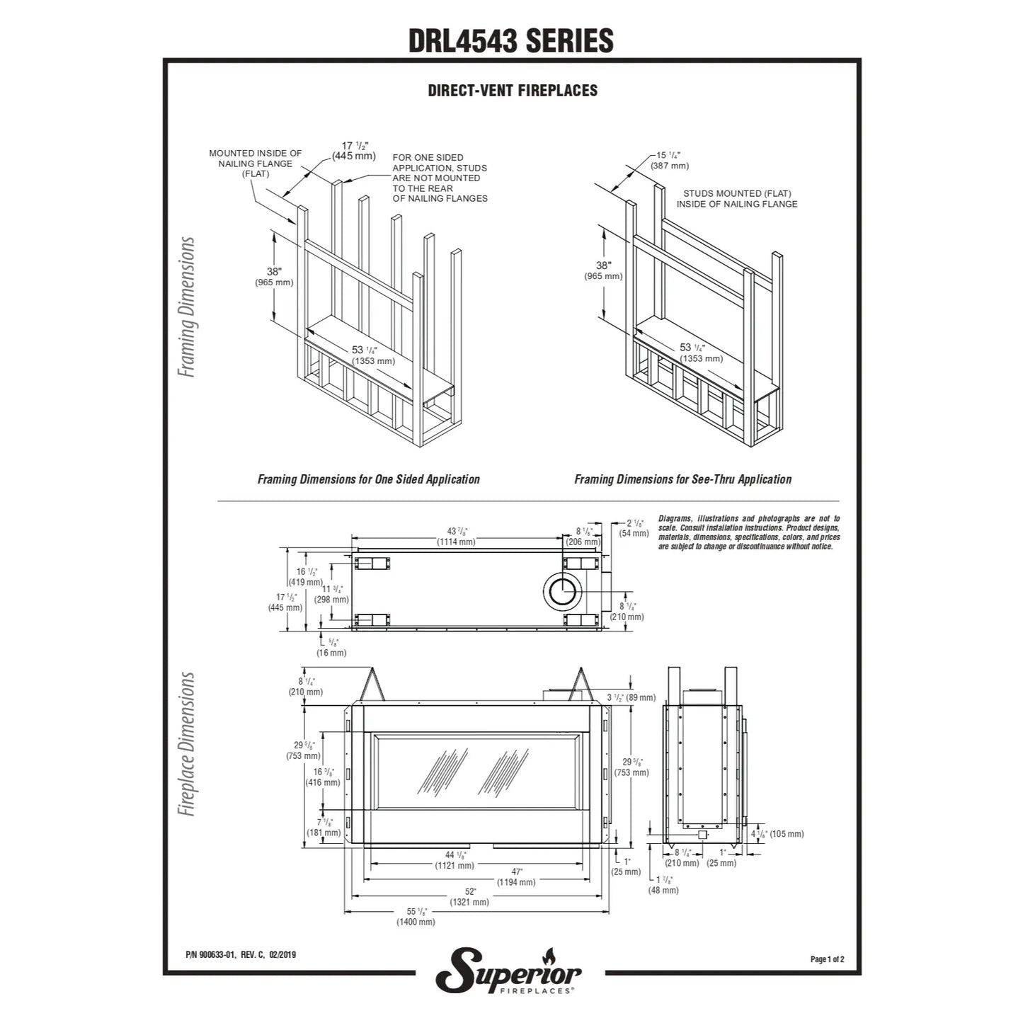 Superior DRL4543 Linear Direct Vent Gas Fireplace - 43"