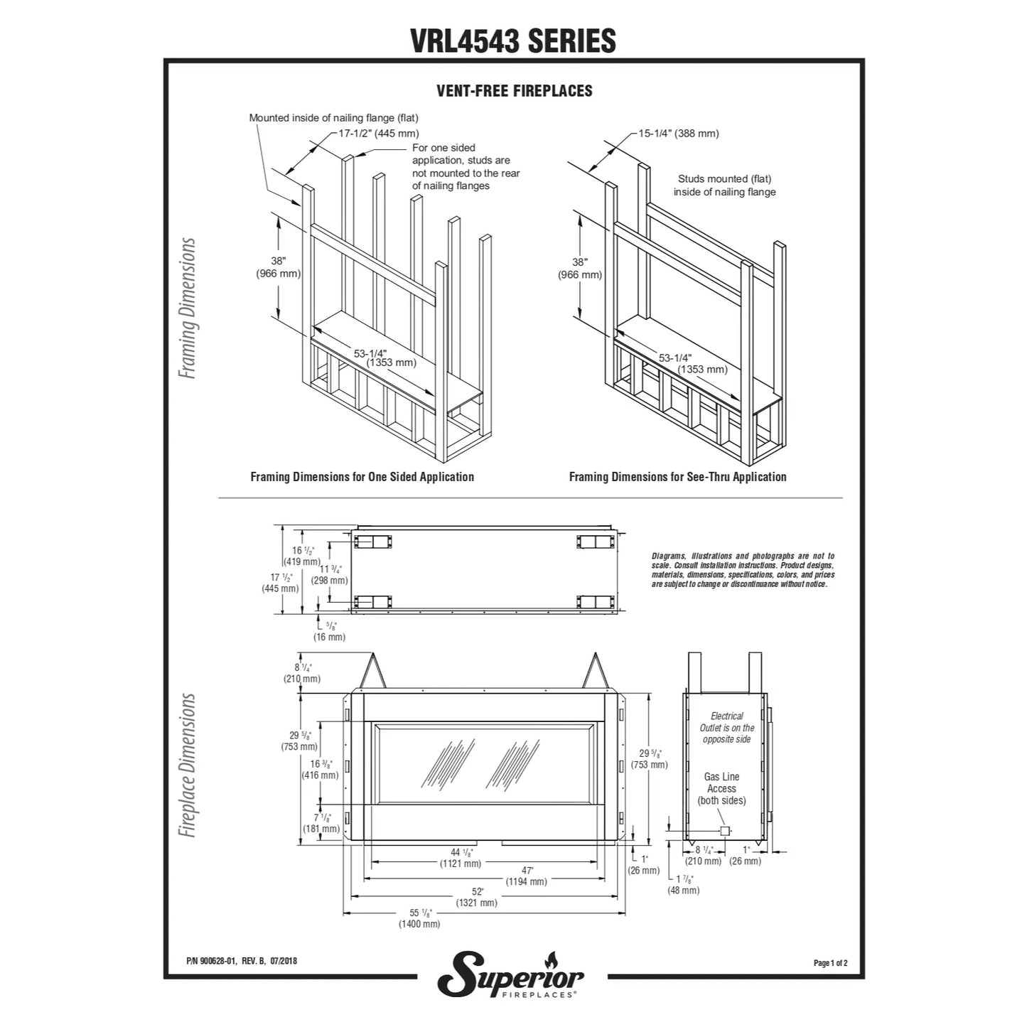 Superior VRL4543 Linear Ventless Gas Fireplace - 43"