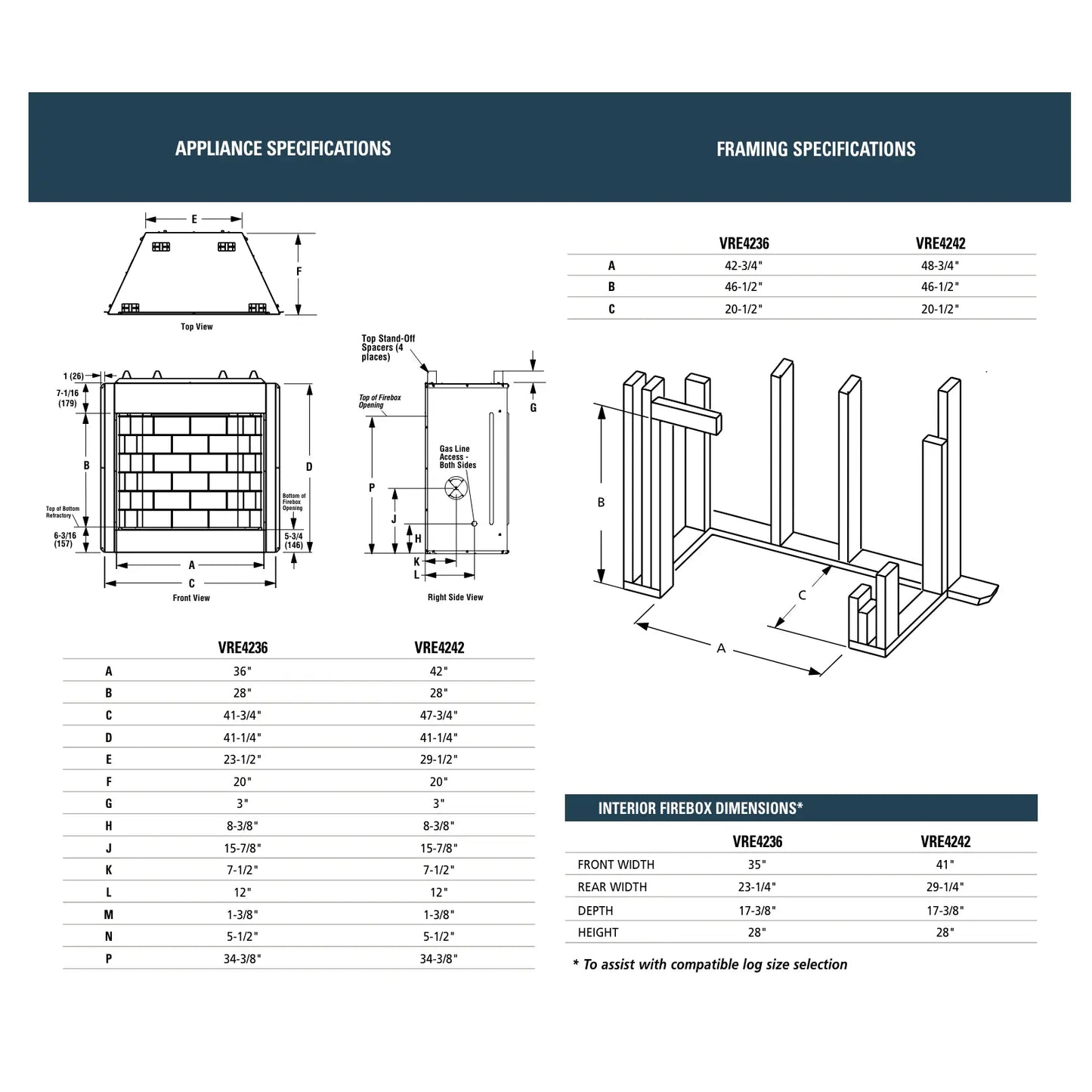 Superior VRE4236 Outdoor Ventless Firebox - 36"