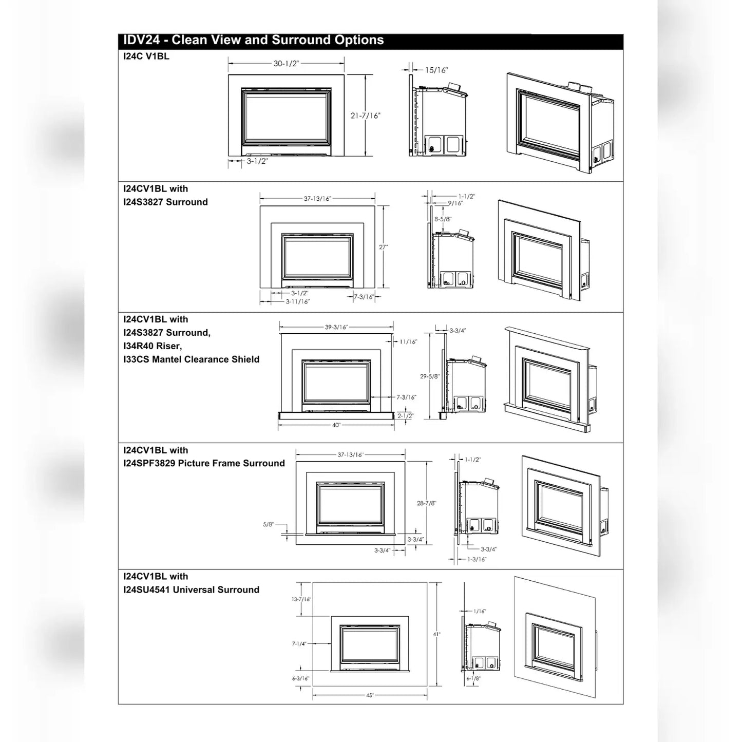 Kingsman IDV24 Direct Vent Gas Fireplace Insert