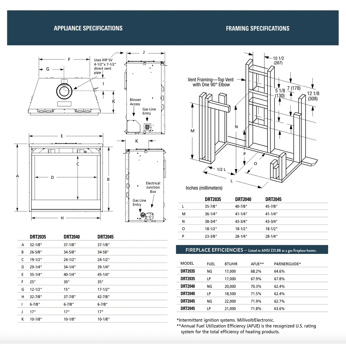Superior DRT2040 Direct Vent Gas Fireplace - 40"