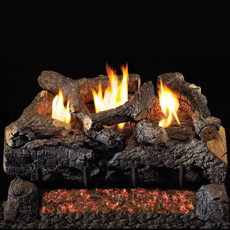 Peterson Real Fyre Evening Fyre Charred See-Thru Ventless Gas Log Set