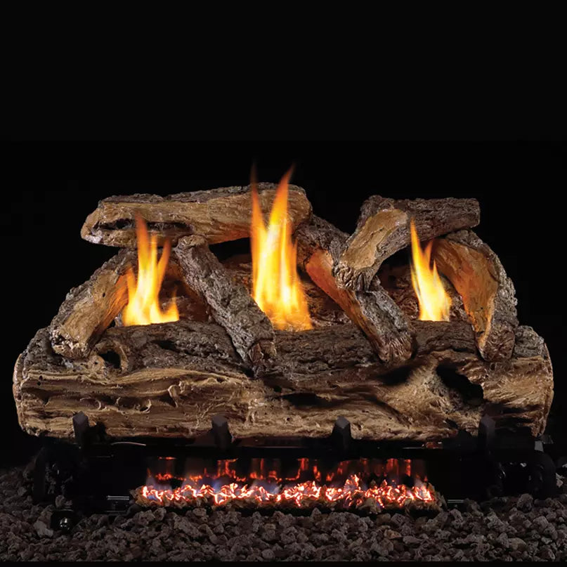 Peterson Real Fyre Split Oak See-Thru Ventless Gas Log Set