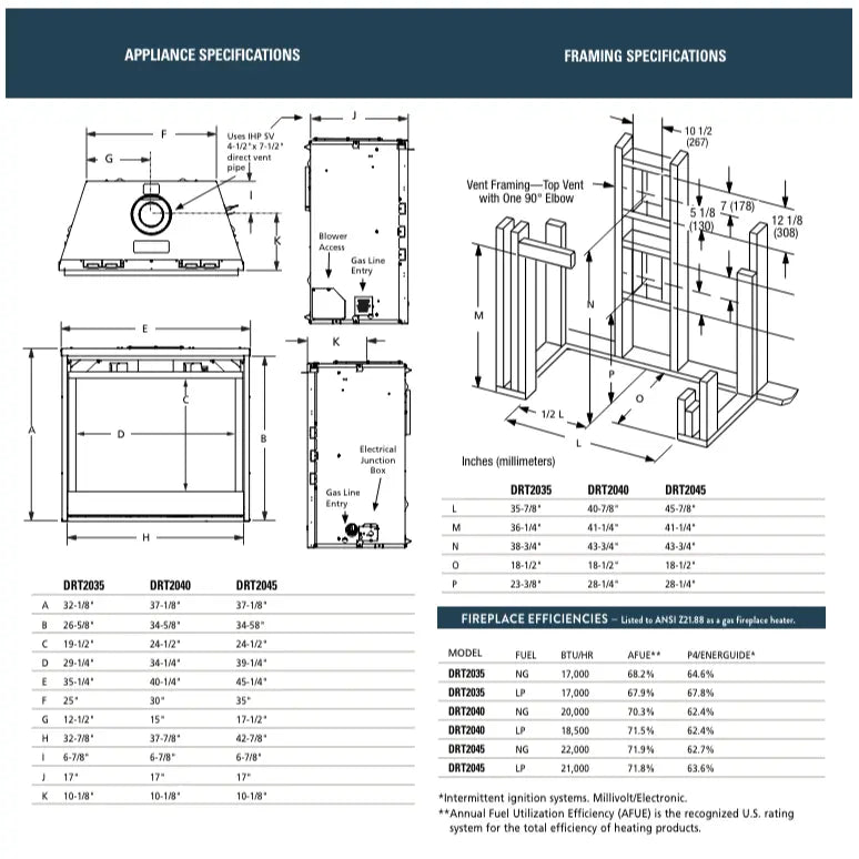 Superior DRT2035 Direct Vent Gas Fireplace - 35"