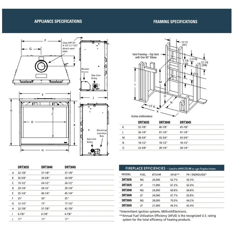 Superior DRT3035 Direct Vent Gas Fireplace - 35"