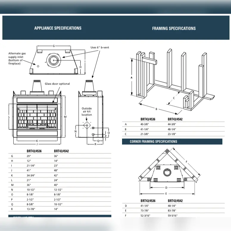 Superior BRT4342 B-Vent Gas Fireplace - 42"