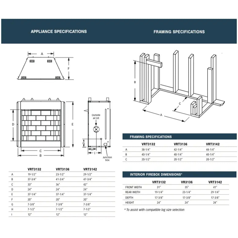 Superior VRT3136 Ventless Firebox - 36"