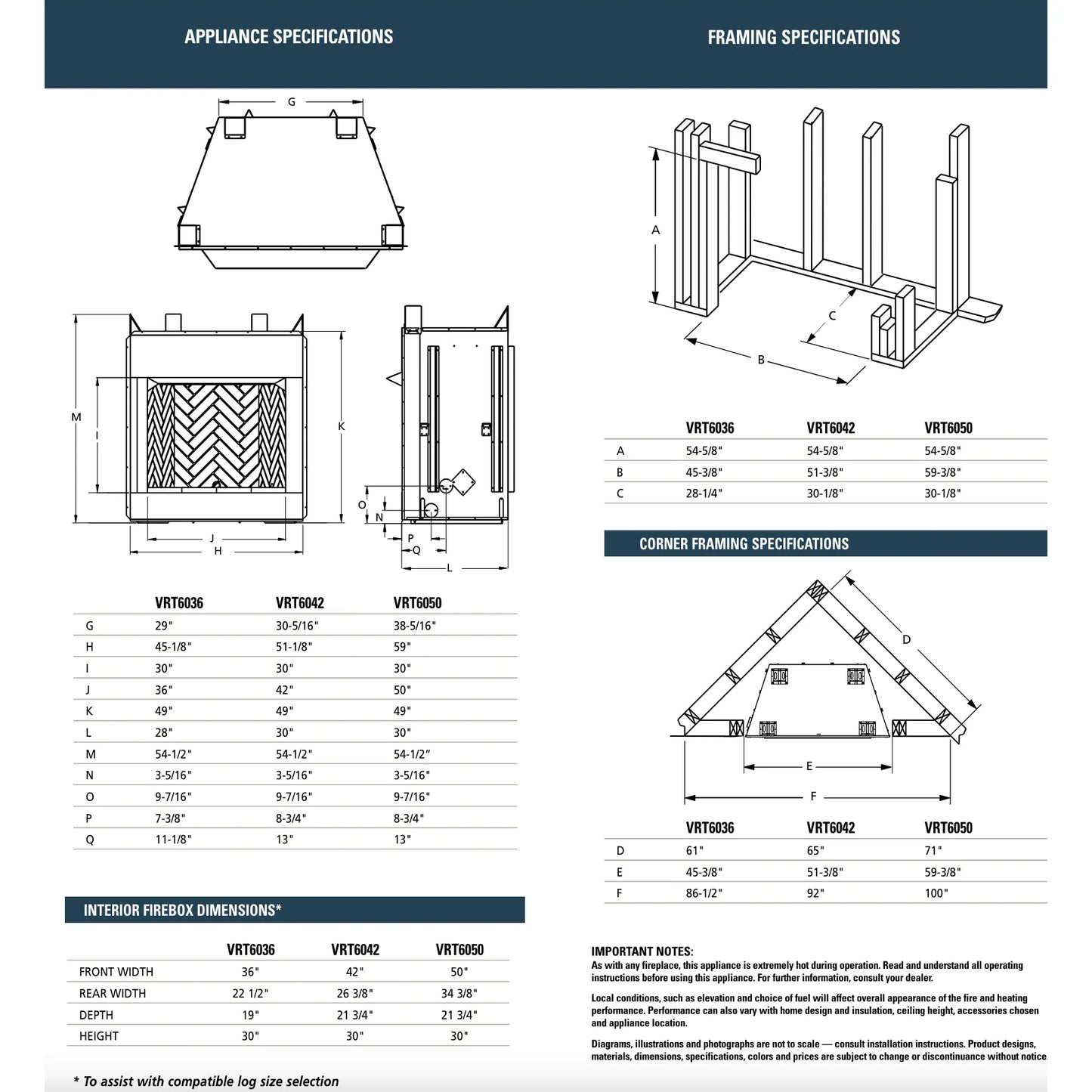 Superior VRT6036 Masonry Ventless Firebox - 36"