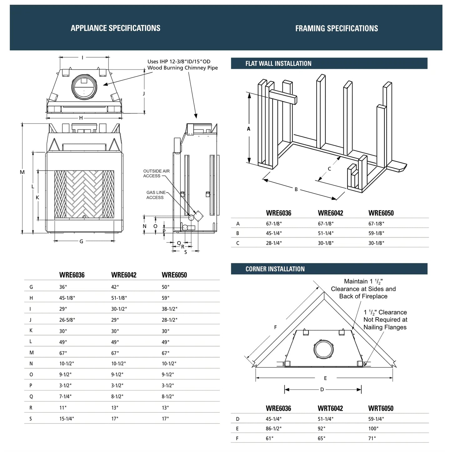 Superior WRE6050 Masonry Outdoor Wood Burning Fireplace - 50"
