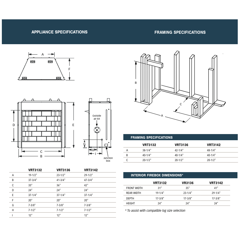 Superior VRT3132 Vent-Free Gas Firebox - 32"