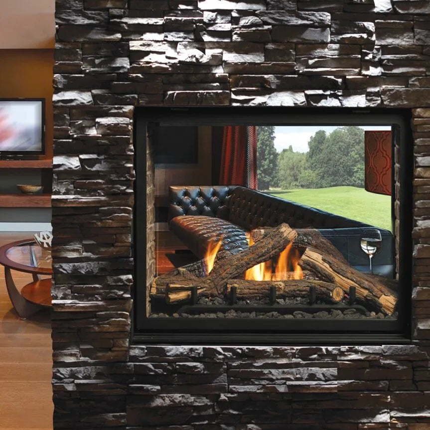 Kingsman MCVST42NH Zero Clearance See-Through Direct Vent Gas Fireplace - Ceramic Glass
