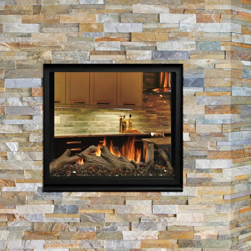 Kingsman MCVST42NH Zero Clearance See-Through Direct Vent Gas Fireplace - Ceramic Glass