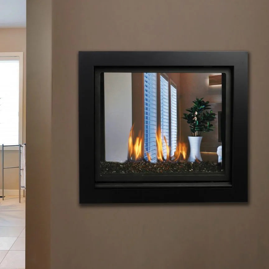 Kingsman MCVST42NH Zero Clearance See-Through Direct Vent Gas Fireplace - Ceramic Glass