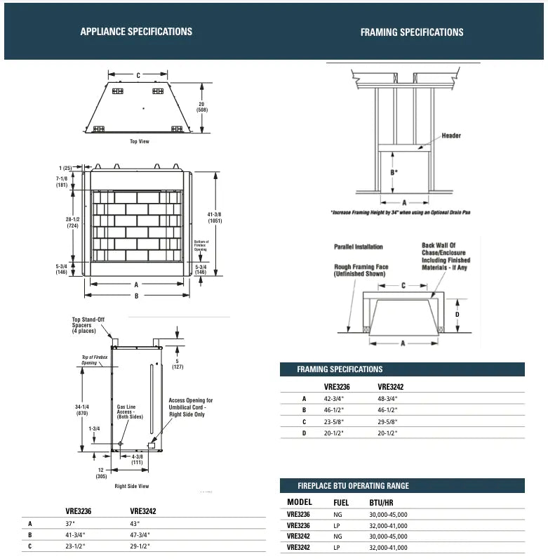 Superior VRE3242 Outdoor Ventless Gas Fireplace - 42"