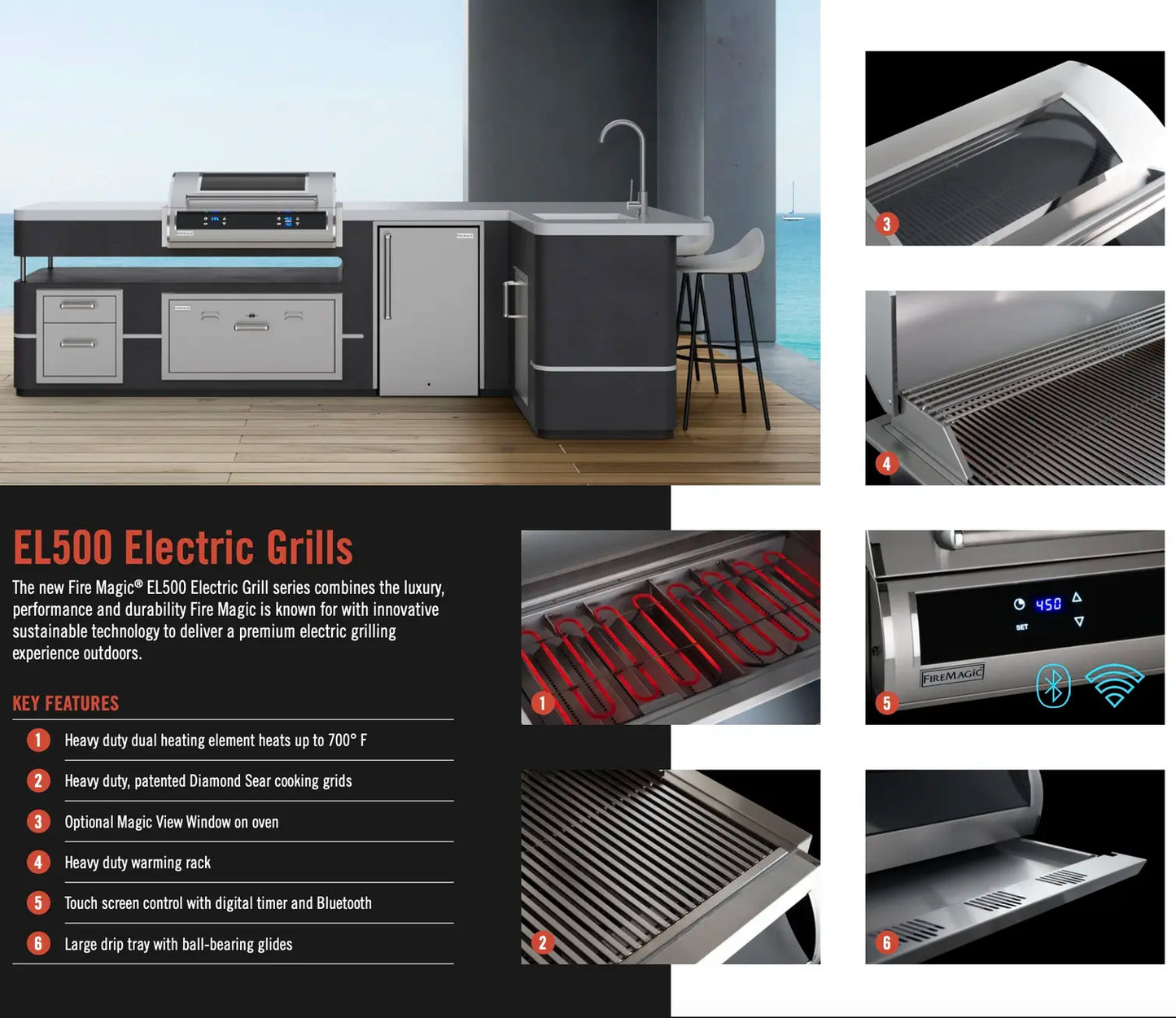 Fire Magic EL500 Built-In Electric Grill - 30"