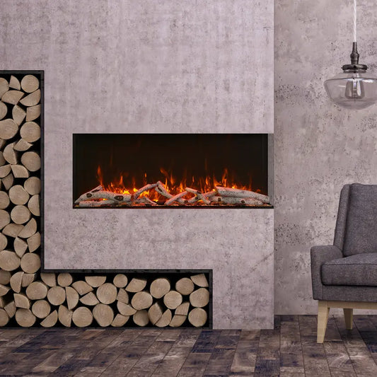 Amantii Tru View XL XT Smart Electric Fireplace - 50" Indoor/Outdoor 3-Sided