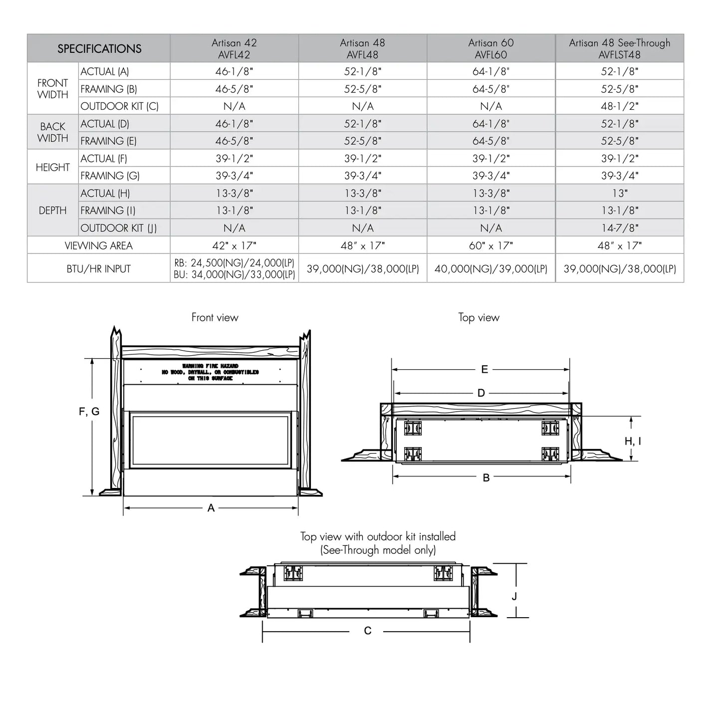Monessen Artisan 42" Vent-Free Linear Fireplace