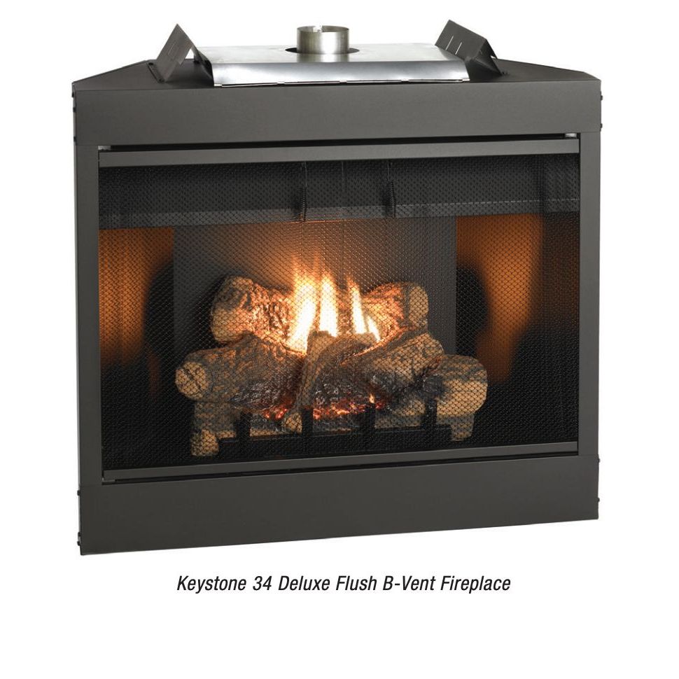 Empire Keystone Deluxe B-Vent Fireplace - 34"