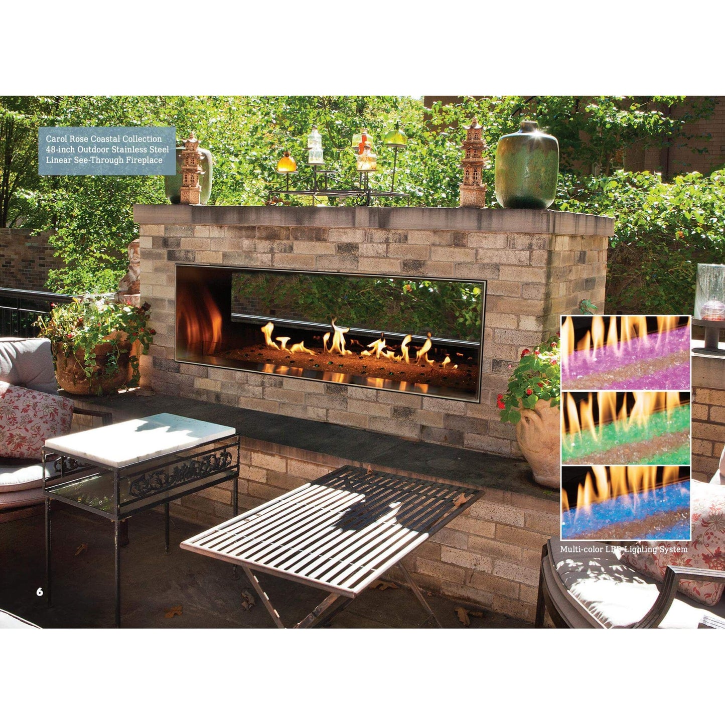 Empire Carol Rose See-Through Outdoor Vent-Free Fireplace - 60" - Coastal Collection
