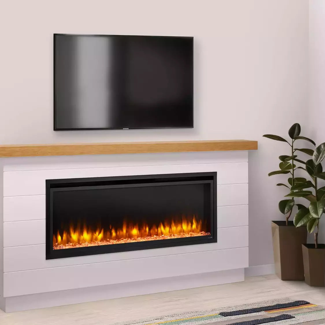 SimpliFire Allusion Platinum Linear Electric Fireplace - 60"