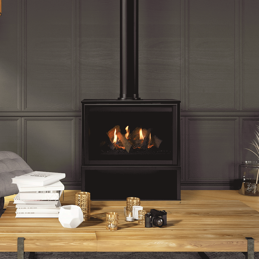 Majestic Ruby Freestanding 30" Direct Vent Gas Fireplace - Includes Touchscreen Remote