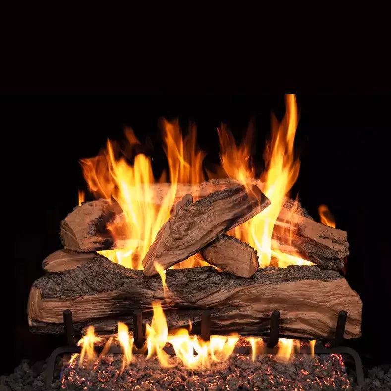 Peterson Real Fyre See-Thru Split Oak Designer Plus Vented Gas Log Set